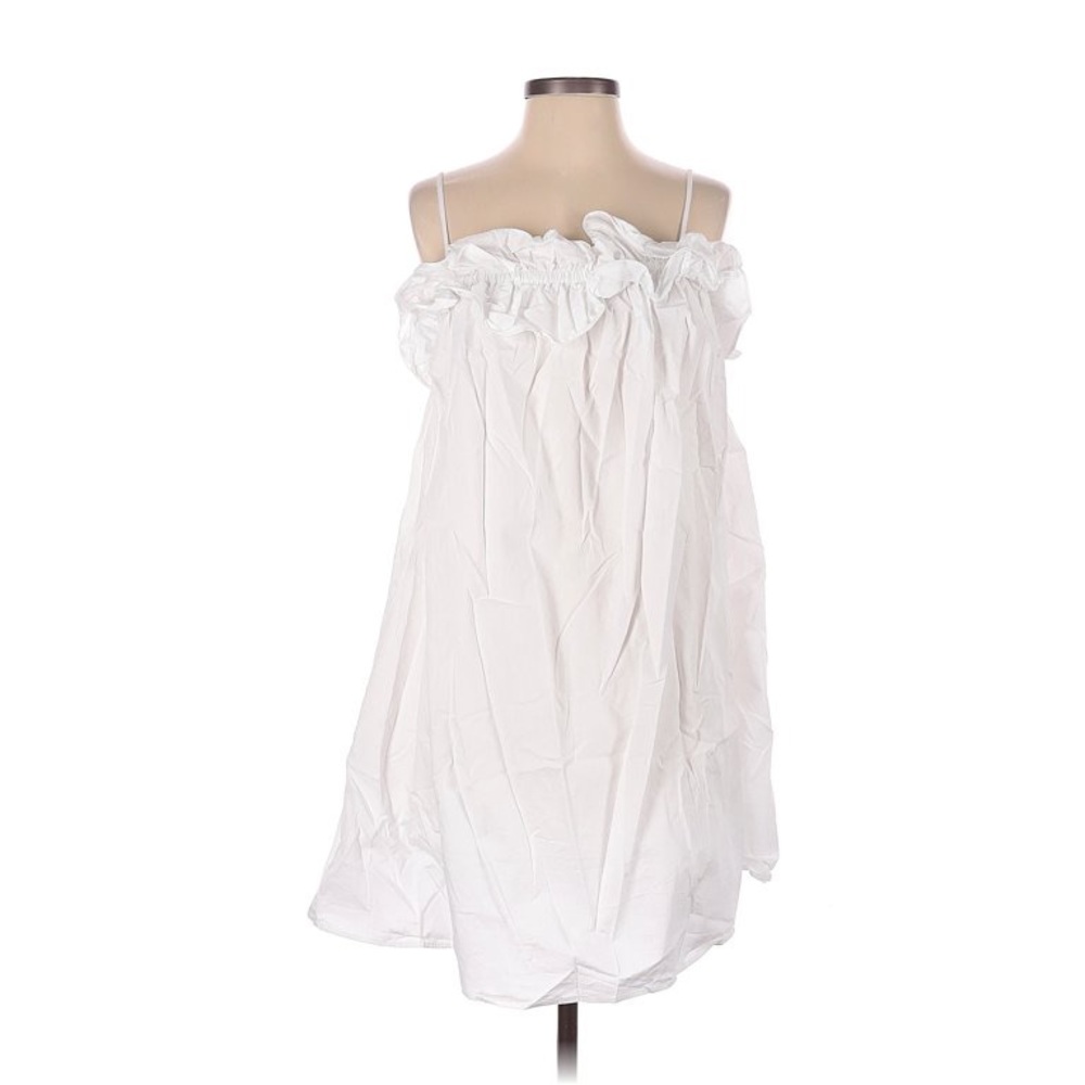 H&M White Ruffle Dress
